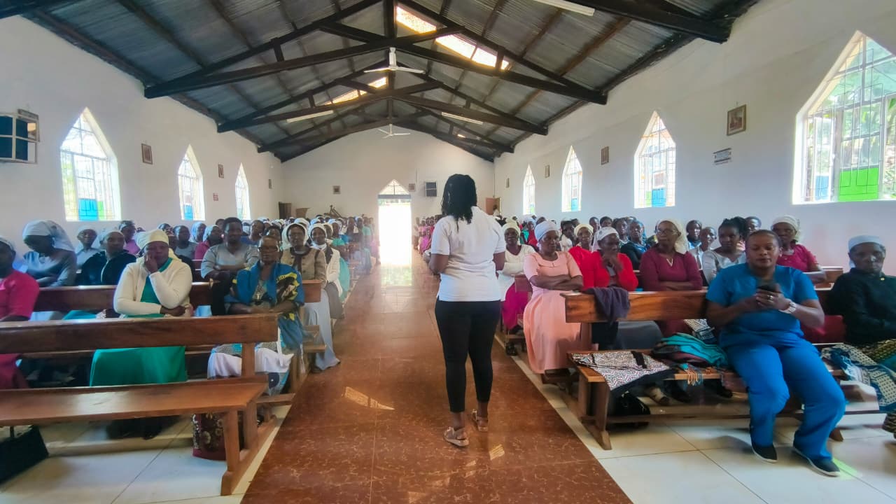 A community wellbeing session in a church hall